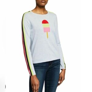 Lisa Todd‎ Pop Top Cool Off Popsicle Sweater Women's Medium Sequin Rainbow VGUC